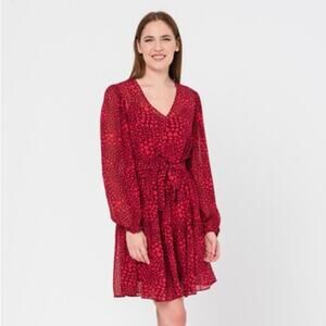 BOSS 'Davaleno' Hearts Dress in Red, Dark Red Size 10